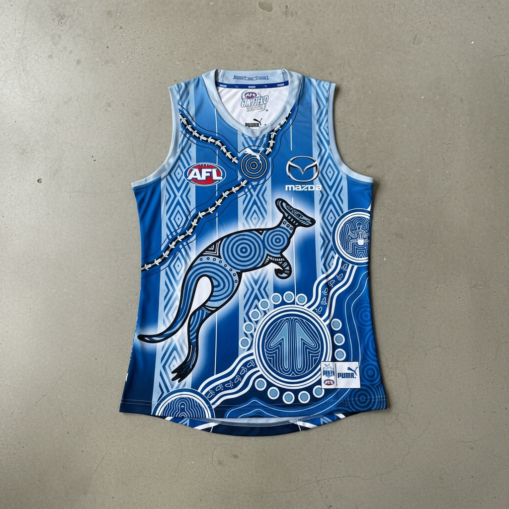 North Melbourne Kangaroos 2022 AFL Indigenous Dreamtime Guernsey – Blue